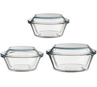 Premier Housewares Interiors By Premier Premium Set Of Three Casserole Dishes, Borosilicate Glass Casserole Dish For Baking, Versatile Baking Dish