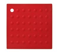 Premier Housewares Interiors By Premier Red Silicone Kitchen Trivet,square Heat Protection Mat With Textured Grip,trivet With Hanging Hook