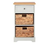 Premier Housewares Interiors By Premier Rustic Style One Drawer Two Baskets Cabinet, Compact Design Display Cabinet, Spacious Side Cabinet