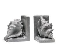 Premier Housewares Interiors By Premier Set Of 2 Conch Grey Dolomite Bookends
