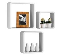 Premier Housewares White Wall Cubes - Set of 3
