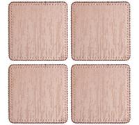 Premier Housewares Interiors By Premier Set Of Four Square Coasters, Contemporary Heat Resistant Drink Mats, Stylish Faux Leather