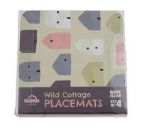 Premier Housewares Interiors By Premier Set Of Four Square Wild Cottage Coasters, Charming Multicoloured Geometric Design, Heat Resistant Drink Mats