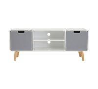 Premier Housewares Interiors By Premier Sleek And Modern Tv Unit, Versatile Tv Cabinet, White Finish Tv And Storage Unit, Sleek Corner Tv Unit