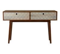 Premier Housewares Interiors By Premier Sleek Mango Wood Console Table, Modern Design Table For Hallway, Distinctive Sofa Table For Livingroom