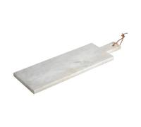 Premier Housewares Interiors By Premier Small White Marble Paddle Chopping And Serving Board, Durable Natural Stone Board
