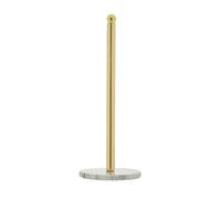 Premier Housewares Interiors By Premier Stable Light Gold Small Toilet Roll Holder With Marble Base, Design Toilet Holder, Sturdy Roll Holder