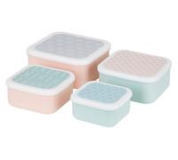 Premier Housewares Interiors By Premier Stackable Design Set Of 4 Frosted Deco Lunch Boxes, Versatile Assortment Of Multisized Pp Lunch Boxes