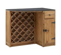 Premier Housewares Interiors By Premier Storage Bar Island, Elegant Cupboard With Drawer For Livingroom, Stone Top Hallway Storage Cupboard