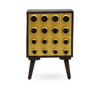 Premier Housewares Interiors By Premier Storage Cabinets, Black Mango Wood With Warm Metallic Finish, One Door Storage & Modern Shelving Space