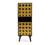 Premier Housewares Interiors By Premier Storage Cabinets, Black Mango Wood With Warm Metallic Finish, Two Door Storage & Modern Shelving Space