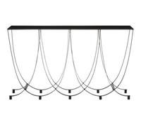 Premier Housewares Interiors By Premier Stylish Design Console Table With Black Glass Top, Versatile Hallway Table, Easily Maintained Console Table
