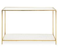 Premier Housewares Interiors By Premier Stylish Gold Frame Console Table, Modern Console Table In Terrazzo Effect, Contemporary Design Hallway Table