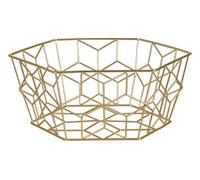 Premier Housewares Stylish Matte Gold Fruit Basket | Functional Design Fruit Basket For Livingroom | Durable Fruit Basket For Kitchen | Metal Constructed Exotic Fruit Basket