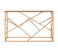 Premier Housewares Interiors By Premier Stylish Rose Gold Geometric Console Table, Versatile Hallway Table, Easily Maintained Living Room Table