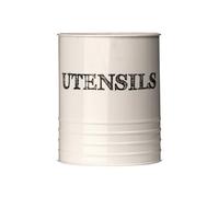 Premier Housewares Interiors By Premier Utensil Canister, Ceramic Holder With Handwritten Style Label For Kitchen Tools, Stylish Storage Solution,