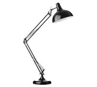 Premier Housewares Fully Adjustable Study Floor Lamp in Black Metal