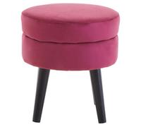 Premier Housewares Interiors By Premier Wine Velvet Stool, Adjustable Living Room Footstool, Ergonomic Sofa Footstool
