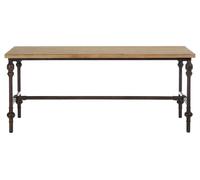 Premier Housewares Interiors by Premier Wood Top Coffee Table, Industrial Style Coffee table, Rectangular Coffee Table, Wood Top Metal Coffee Table Premier Housewares Natural