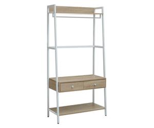 Premier Housewares Interiros By Premier Sturdy And Durable Natural Oak Storage Unit, Versatile Spacious Storage, Easily Maintained Tall Cupboard
