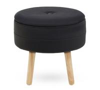 Premier Housewares Ivy Black Velvet Stool