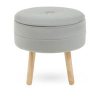 Premier Housewares Ivy Grey Velvet Stool