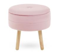 Premier Housewares Ivy Pink Velvet Stool