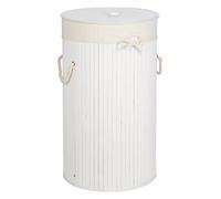 Premier Housewares Kankyo Laundry Hamper, Bamboo, White, 36 x 36 x 60 cm