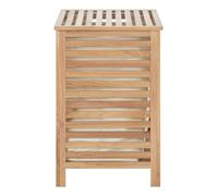 Premier Housewares Keep Your Laundry Organized And Stylish Sturdy Long-lasting Durability Walnut Wood Laundry Hamper with Rustic Slatted Design Natural Finish 45x65x45