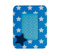 Premier Housewares Kids Star Design Photo Frame | Rectangular Blue Kids Photo Frame with Star Motifs | Clear Glass Pane Kids Room Decor Frame | Children's Picture Frame