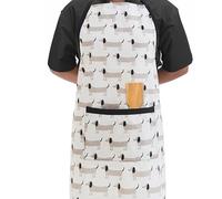 Premier Housewares Kitchen Cooking Apron with Print | Dog Print Black & White Apron for Men, Women | Chef Apron for Domestic & Professional Usage | Apron with Front Pocket