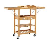 Premier Housewares Bamboo Kitchen Trolley - Natural