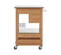 Premier Housewares Kitchen Trolley, Wood, Natural, 50 x 60 x 87 cm