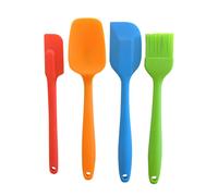 Premier Housewares Kitchen Utensils Set / Set of 4 / Silicone / Utensils for Non Stick Pan / Non Scratch - Multi Coloured