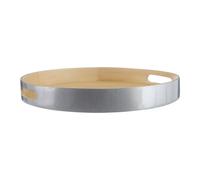 Premier Housewares Kyoto Large Silver Tray with Side Handles
