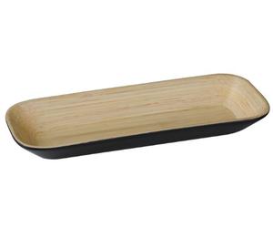 Premier Housewares Kyoto Spun Bamboo Tray - 4 x 36 x 14 cm, Black