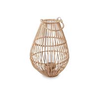 Premier Housewares Lantern With Hoop Handle Natural Rattan Decorative Lantern Sustainably Sourced Open and Airy Aesthetic Boho Themed 41cm x 59cm x 41cm
