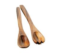 Premier Housewares Large Acacia Salad Servers Set | Handcrafted Wooden Salad Mixing Utensils | Rustic Natural Wood Salad Serving Spoons | Eco-Friendly Salad Servers For Dining