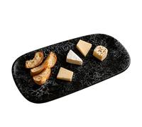 Orsina Large Black Marble Effect Serving Platter,stoneware Oval Platter With Veining,perfect For Dinner Platters
