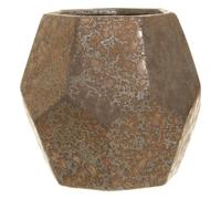 Premier Housewares Salvo Ceramic Planter Large - Size: 20 x 20 x 19cm - Brown - Wilko