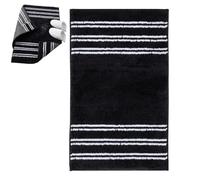 Premier Housewares Large Charcoal Grey Bath Mat | Non-Slip, Stripe Design