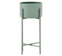Premier Housewares Large Green Floor Standing Planter Contemporary Indoor Plant Pot With Sleek Iron Frame Planter Indoor Iron Planter Metal Iron Planter 28cm x 55cm x 28 cm