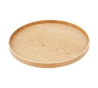 Premier Housewares Large Natural Wood Tray Circular Decorative Serving Tray with Raised Rim Natural Warmth And Texture Contemporary Circular Design 2x33x33