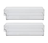 Premier Housewares Large Set Of Two Fridge Bin Organisers Stay Organized and Clutter-Free Lid Organizer Makeup Drawer Organizer 10 x 37 x 20