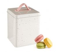 Premier Housewares Large Storage Canister | Pink & White Metal Jar