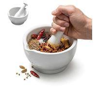 Premier Housewares Large White Mortar and Pestle | Stoneware Mortar and Pestle Set | Traditional Pestle and Mortar Set for Herbs and Spices | Pestle and Mortar for Everyday Use
