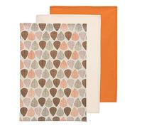 Premier Housewares Leaf Tea Towels - Set of 3, Orange