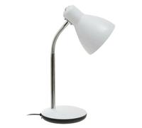 Premier Housewares LED Daylight Desk Lamp White Desk Lamp With Adjustable Chrome Stem and Conical Head Reading Lamp Metal Measuring 16 x 35 x 14 cm