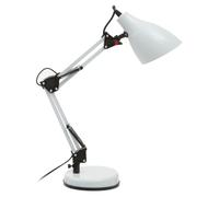 Premier Housewares LED Desk Lamps White Desk Lamp Adjustable White Finish Metal and Synthetic Lamp LED Desk Lamp, Measuring 18 x 47 x 16 cm