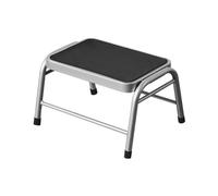 Premier Housewares Leecroft Metal Step-up Stool, Silver, H25 x W43 x D35cm